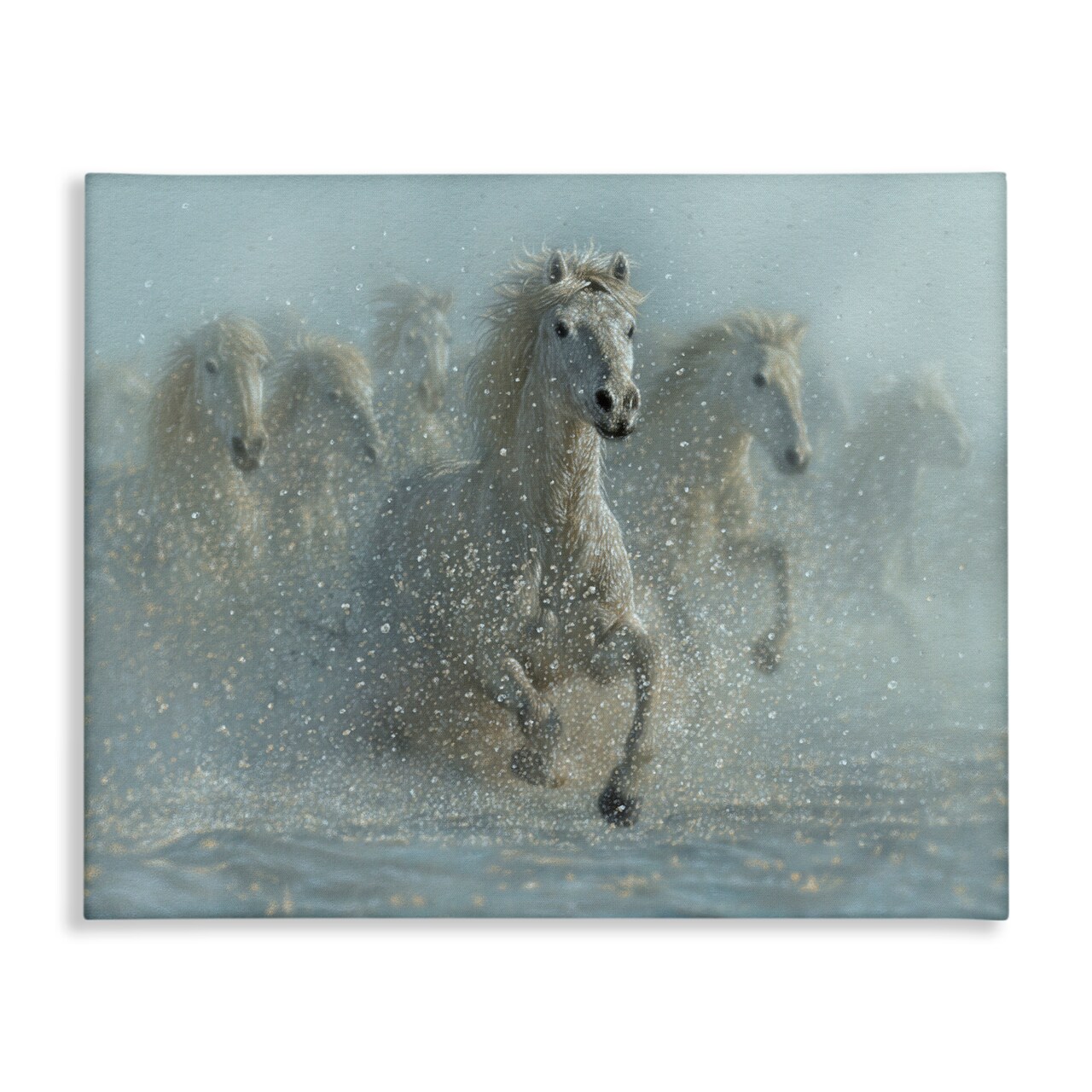 Stupell Industries Running Wild Horses Splashing Canvas, design by Collin Bogle
